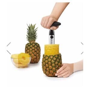 OXO Pineapple Corer Slicer Cutter Tool Silver w/ Black T-Handle Depth‎
